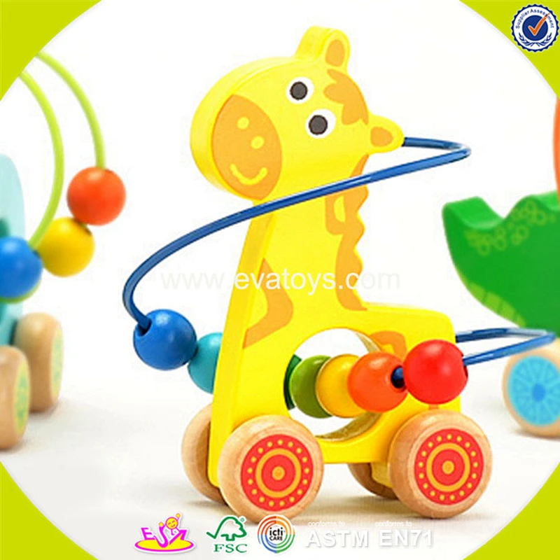 2018 wholesale children popular wooden animal beads W11B070