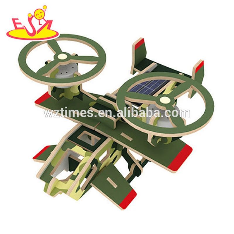 wholesale diy assemble wooden airplanes toy for children W03B070