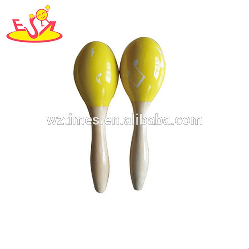 Wholesale preschool wooden kids maracas high quality wooden kids maracas educational wooden kids maracas for sale W07I049