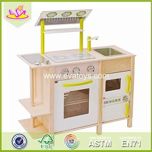 Wholesale fun cooking toy role play wooden kitchen set toy for children W10C256