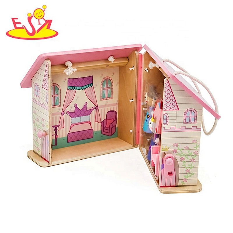 2019 New design mini pretend wooden doll miniatures for kids W06A369