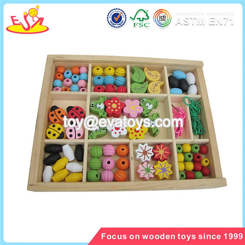 Wholesale newest wonderful wooden threading beads toy for kids W11E014