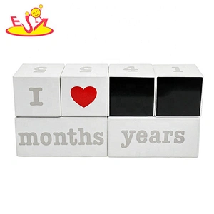Desk top wooden white block calendar for home decoration W13A166