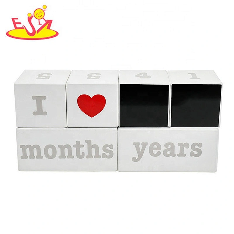 Desk top wooden white block calendar for home decoration W13A166