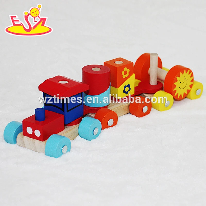 New design children wooden pull train toy for sale as holiday gift W04A295