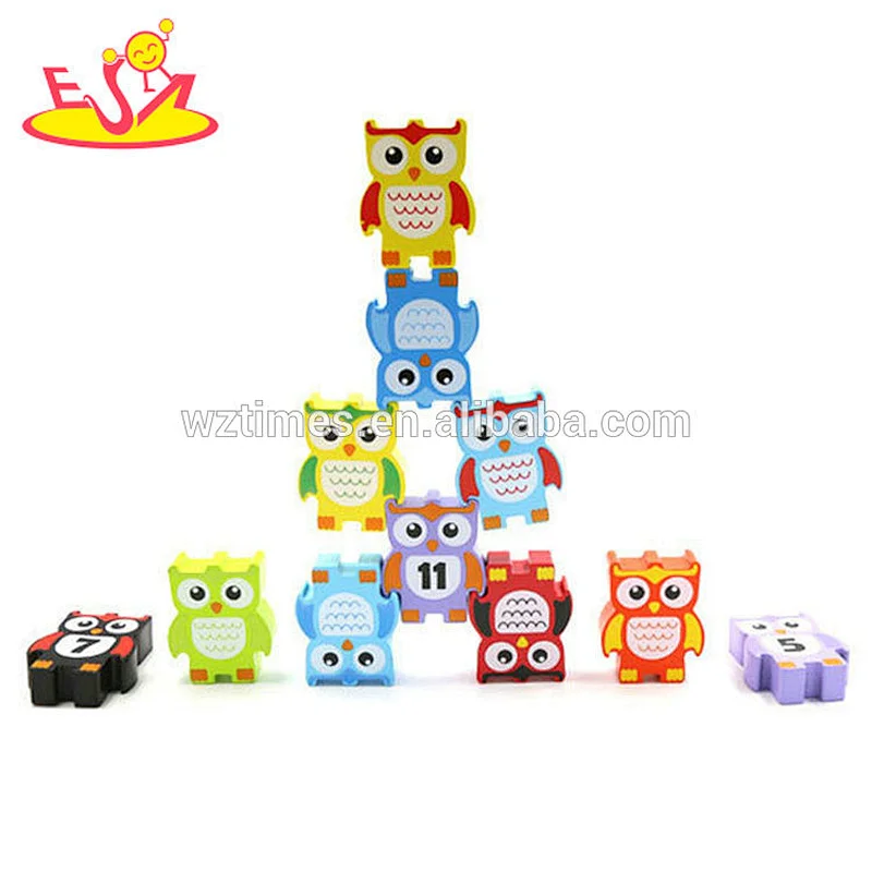 Wholesale 12pcs educational wooden building blocks toy for children W13A145