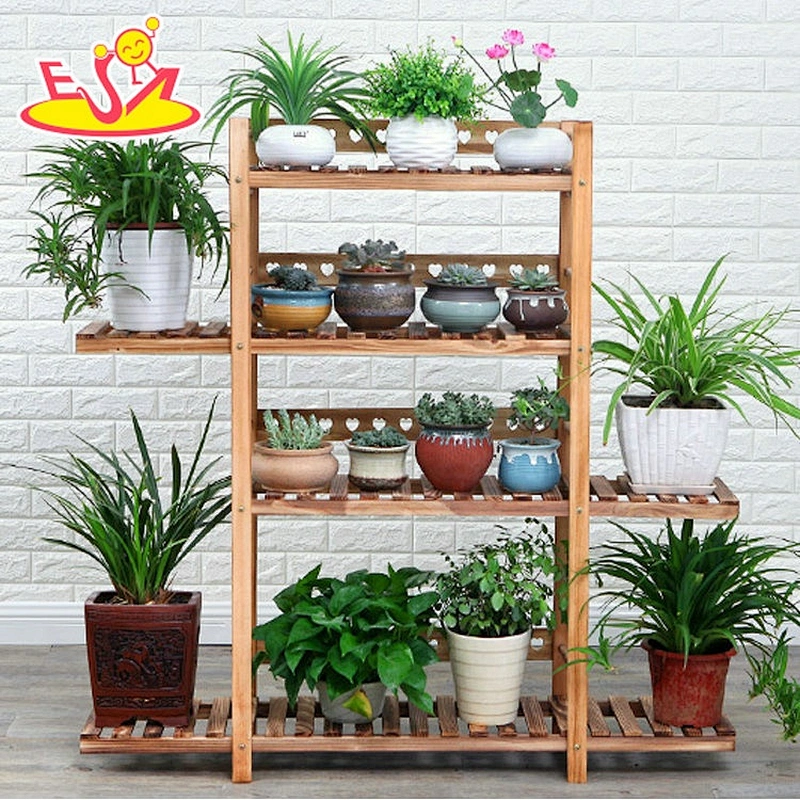 Top sale white three layers wooden indoor corner plant stand for garden decoration W08H109B