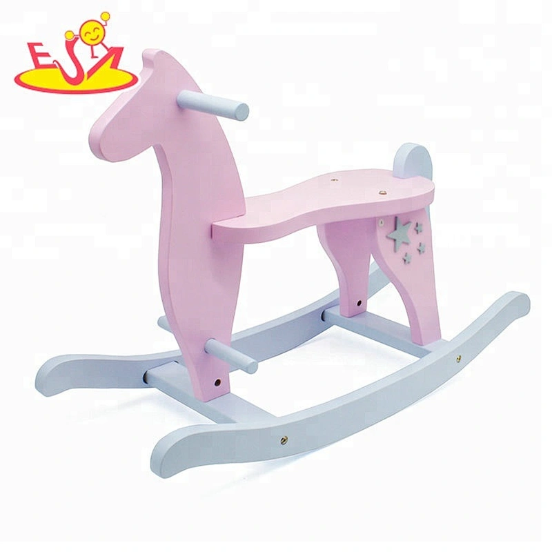 New arrival small wooden kids rocking horse for wholesale W16D118