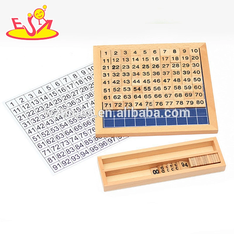 Wholesale early learning wooden preschool 1-100 digital toy for baby W11A036