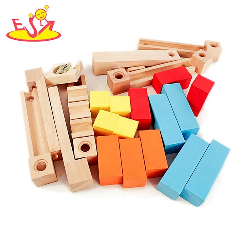 2019 Top fashion 107 PCS educational wooden marble run set for children W04E084