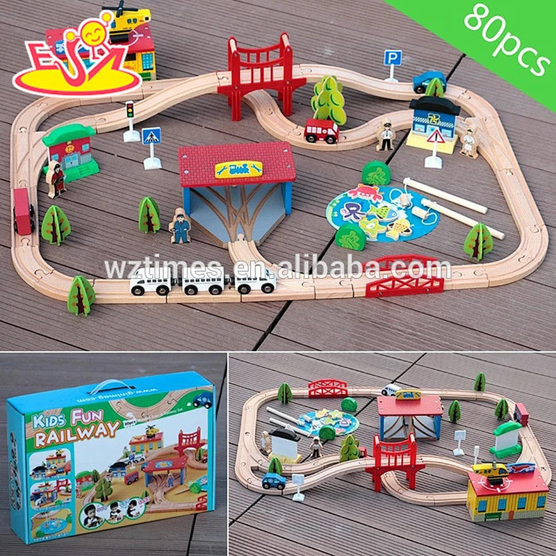 wholesale best sale children wooden railroad train toy for sale W04C052