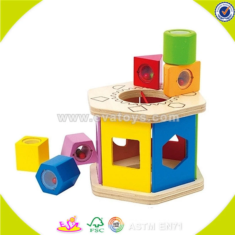 wholesale baby wooden shape sorter toys for education W12D004
