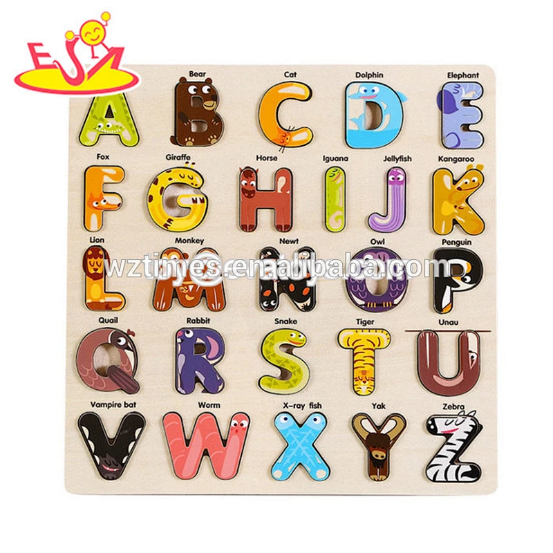 2018 Wholesale small educational puzzle toys wooden number toys for kids figure learning 0-20 W14B098