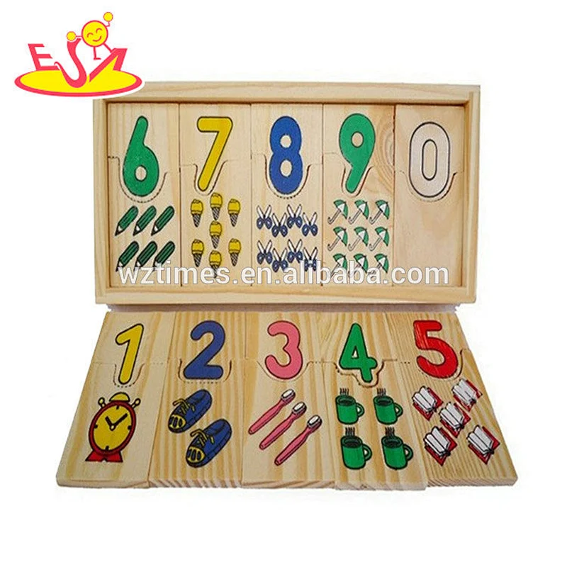 New hottest preschool paired board wooden baby toys for learning numbers W12E012