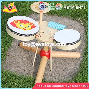 wholesale toy musical instrument mini wooden kids drum set for junior W07A040