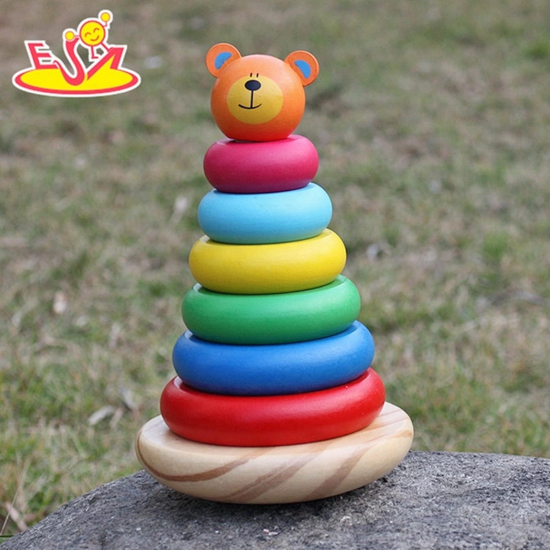 New design educational wooden rainbow toy for children W13D137