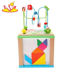 New design educational wooden activity cube for kids W11B239