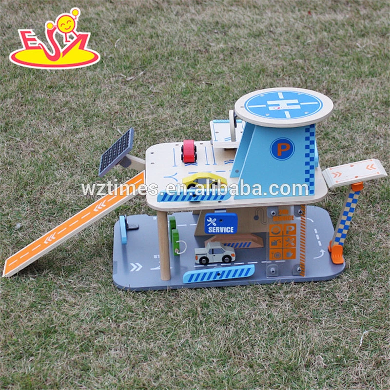 2018 wholesale baby wooden toy parking garage new design kids wooden toy parking garage best children toy parking garage W04B048