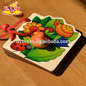 wholesale educational colored wooden child book toy for sale W12E007