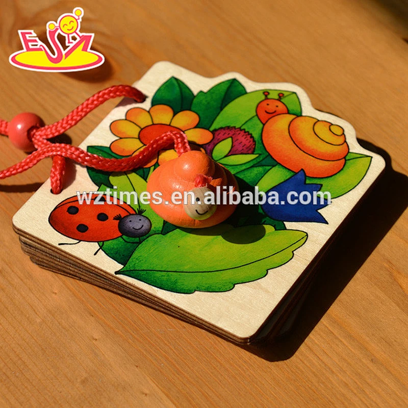 wholesale educational colored wooden child book toy for sale W12E007