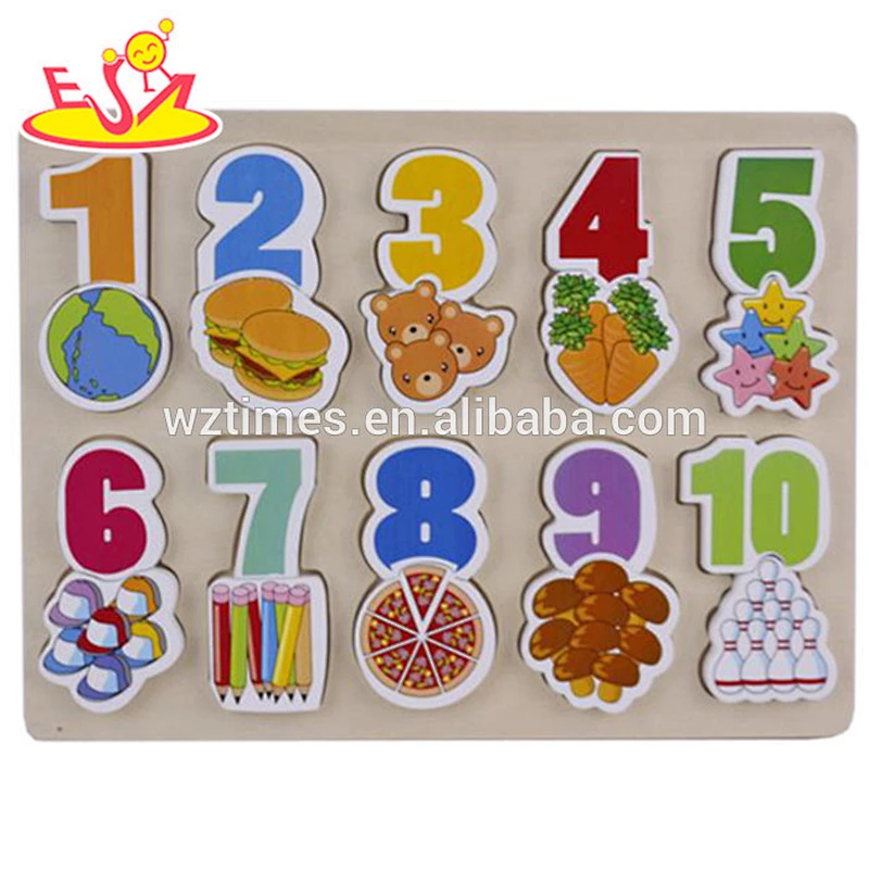 wholesale baby wooden preschool puzzles kids numbers wooden preschool puzzles educational preschool puzzles W14B047