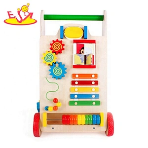 New design educational baby wooden walker for wholesale W16E109B