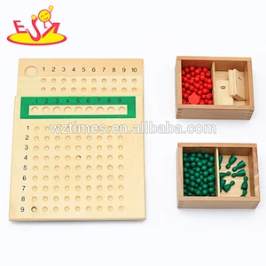 Wholesale intelligent red and green wooden beads math board toy for baby W11A037