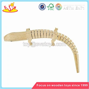 Wholesale high quality stegosaurus shaped wooden baby animal toy bring fun W03A027