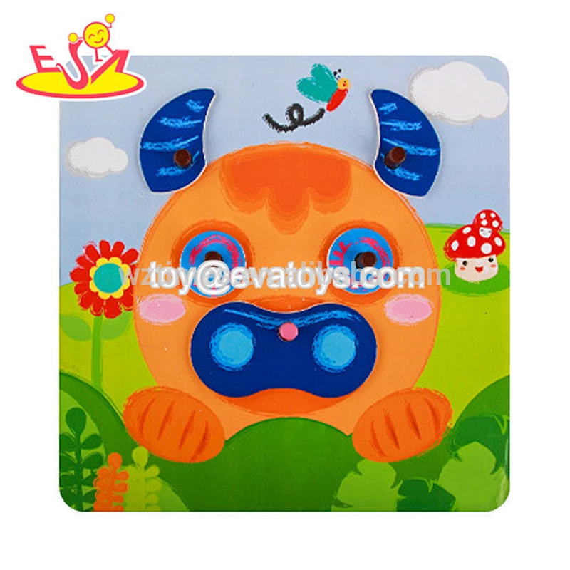 New design colorful 3d wooden butterfly jigsaw puzzle for children W14D065