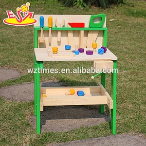 Wholesale early learning pretend game wooden tools table toy for children W03D057