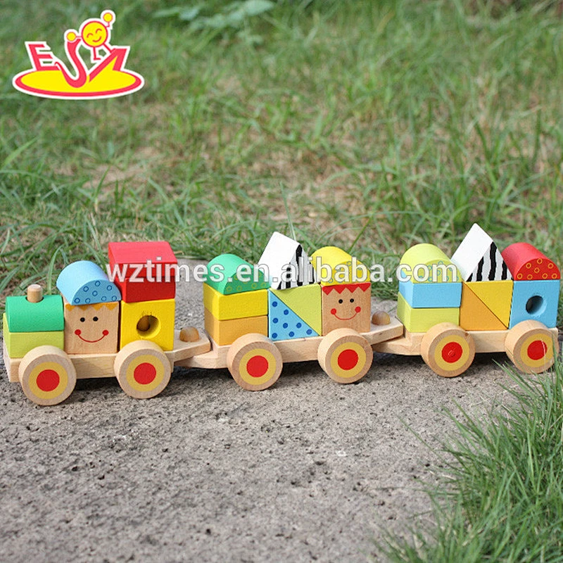 2018 wholesale baby wooden block toy car cheap kids wooden block toy car high quality children wooden block toy car W04A282