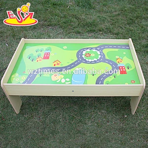 2018 wholesale children wooden train toy with table W04C030