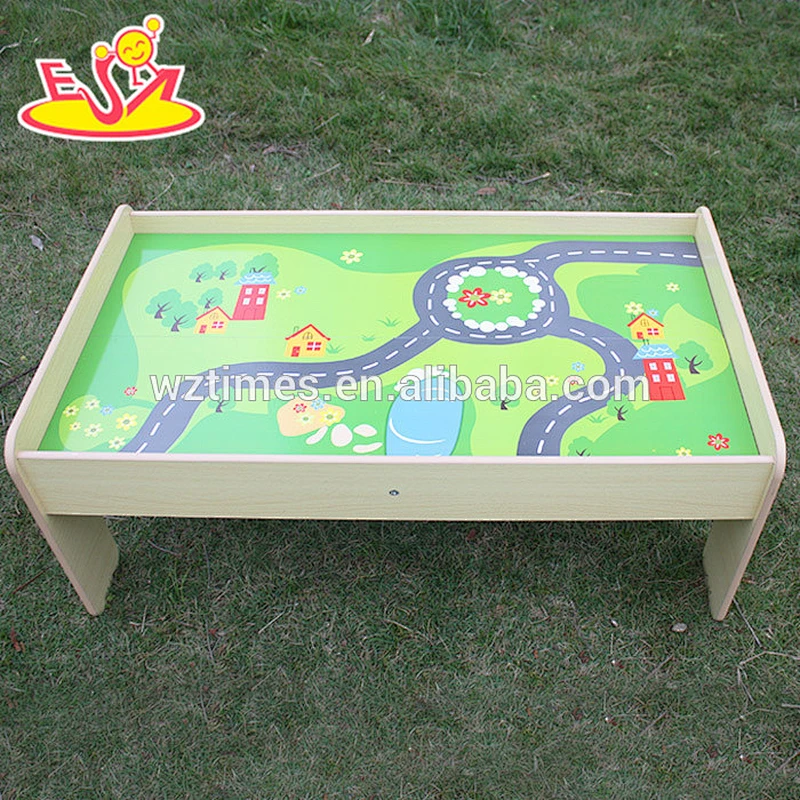 2018 wholesale children wooden train toy with table W04C030