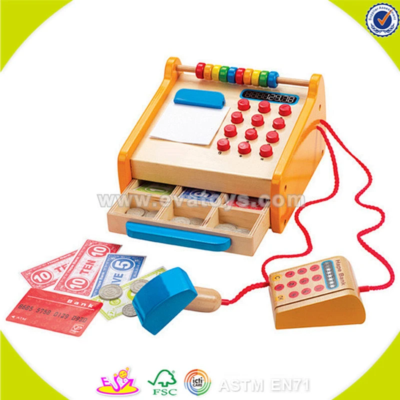 wholesale baby wooden pretend cash register fashion kid wooden pretend cash register wooden pretend cash register W10A037
