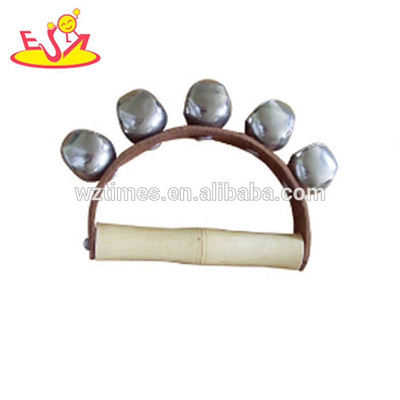 Wholesale baby musical wooden hand shaker bells high quality kids mini wooden shaker bells W07I088