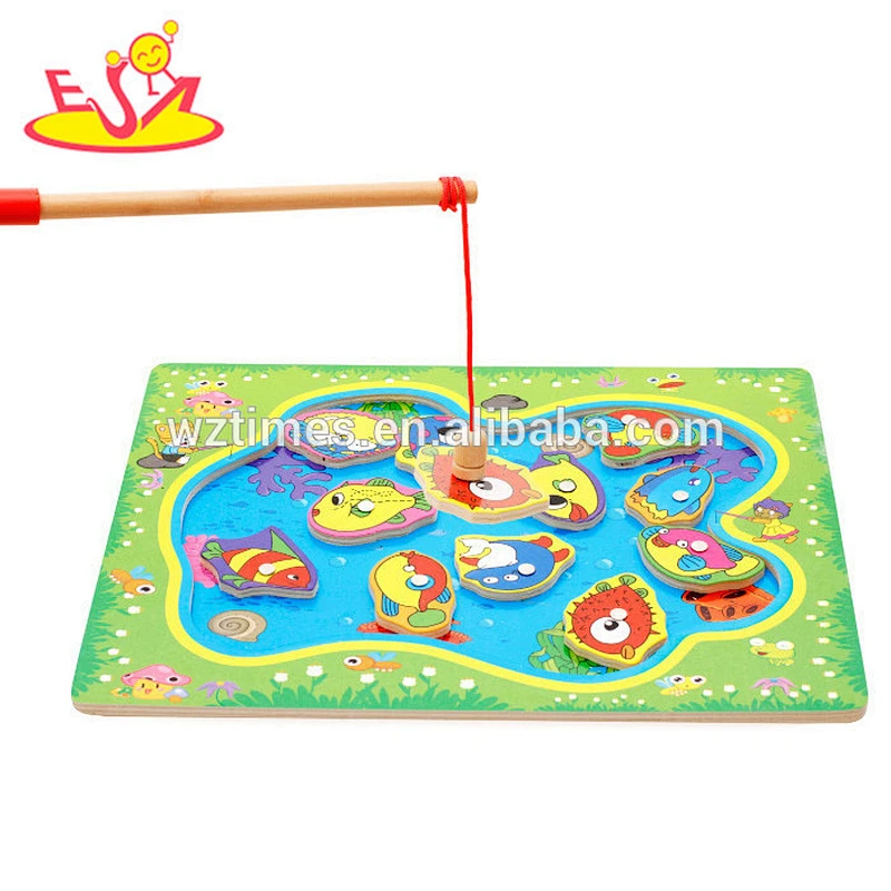 2018 New products baby wooden fishing games funny kids wooden fishing games best children wooden fishing games W01A190