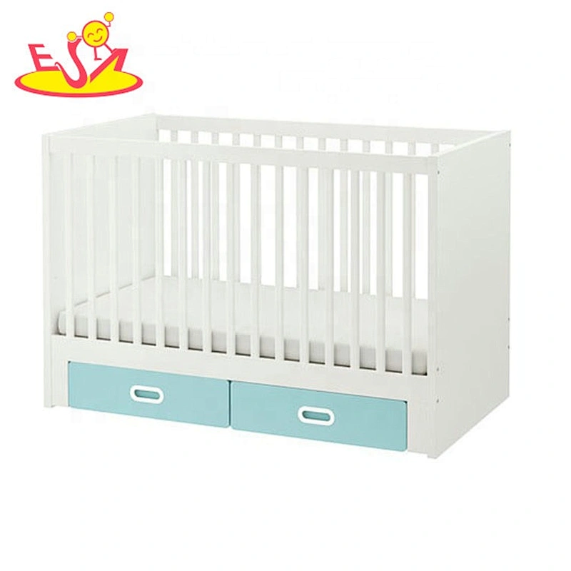 high quality pink wooden baby cribs with drawers W08E036
