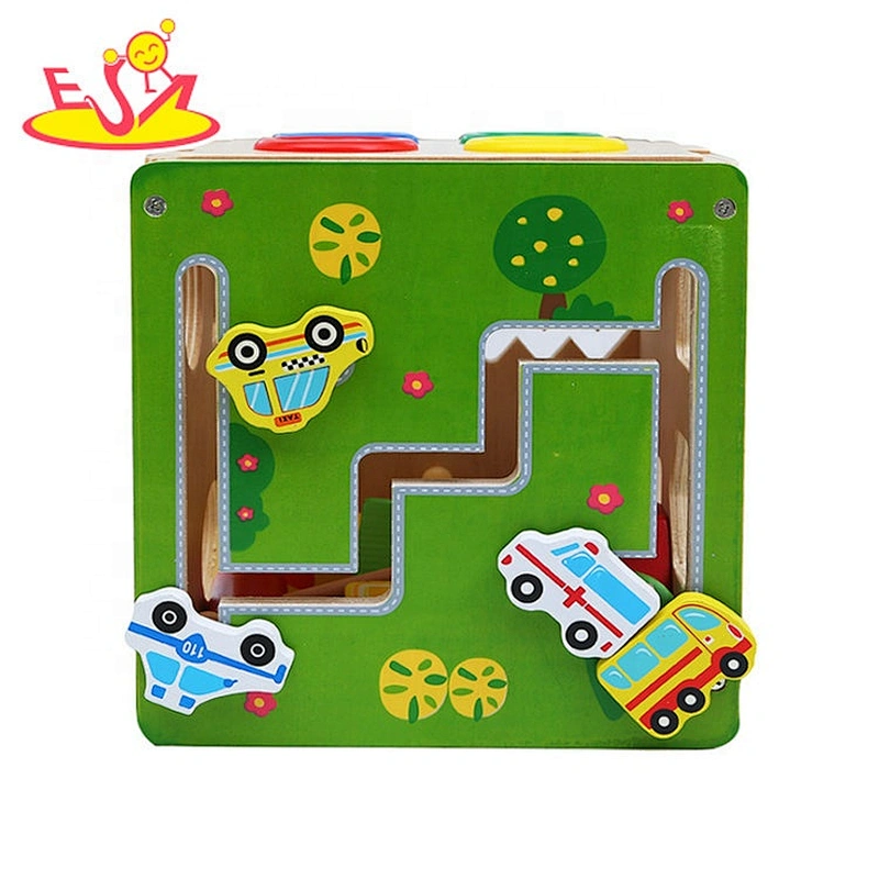 2019 Most popular multi function wooden busy learners cube for prescholers W12D175
