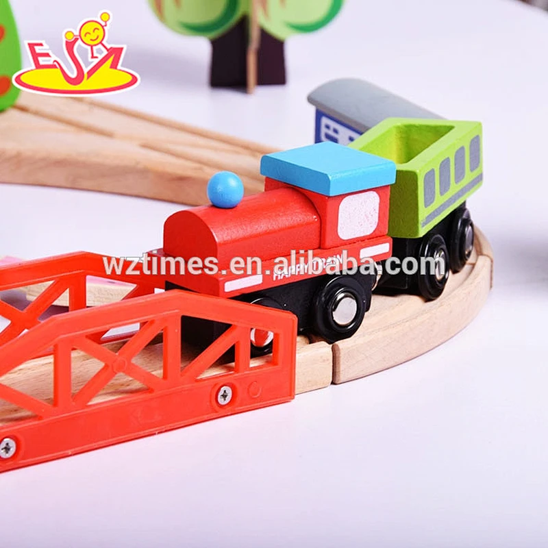 Educational kids wooden toy train sets for wholesale W04C014