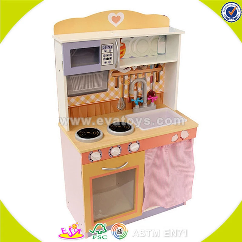 wholesale cute wooden pretend kitchen toy, fashion kids wooden kitchen toy, interesting children wooden kitchen toy W10C141