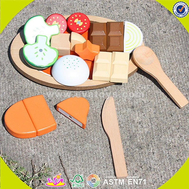 wholesale children wooden toy food DIY baby wooden toy food role play kids wooden toy food W10B107