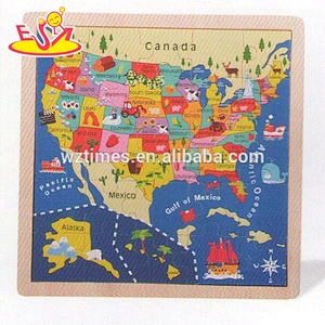 wholesale baby wooden map jigsaw puzzle educational kids wooden map jigsaw puzzle child wooden map jigsaw puzzle W14C146