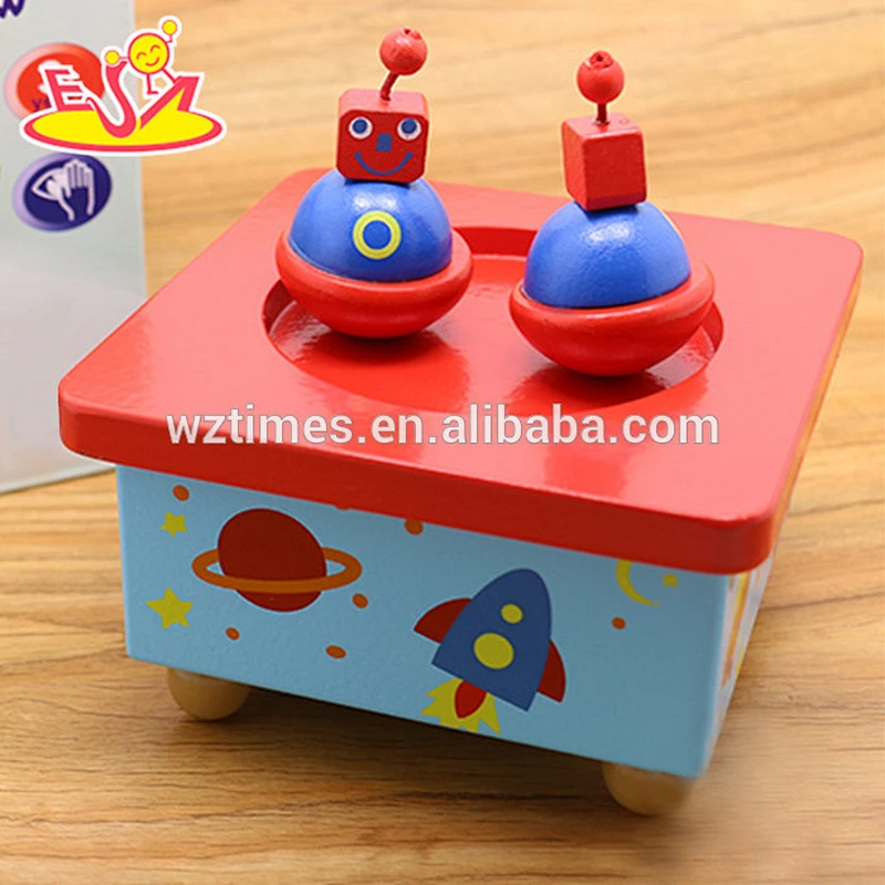Wholesale colorful dancing box carousel wooden music box movements for decoration W07B025