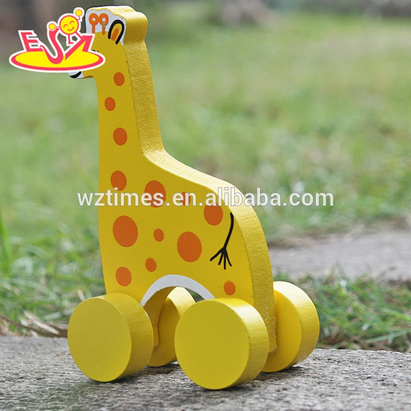 2018 New design baby wheels wooden giraffe toy most popular kids wooden giraffe toy cheap children wooden giraffe toy W04A319
