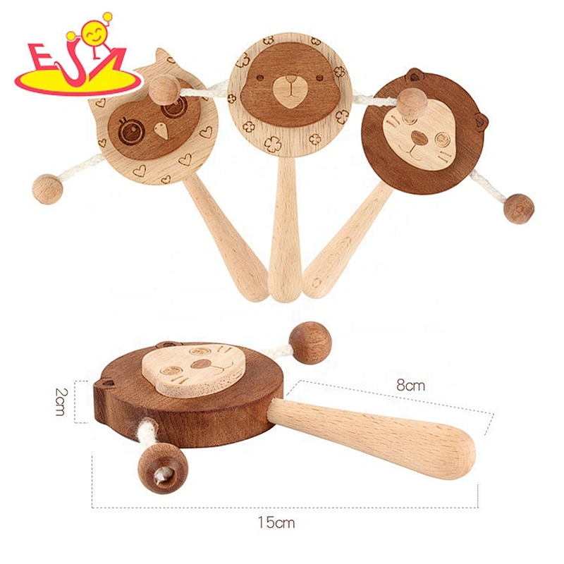 hot sale handmade wooden baby rattle for newborns W07G008