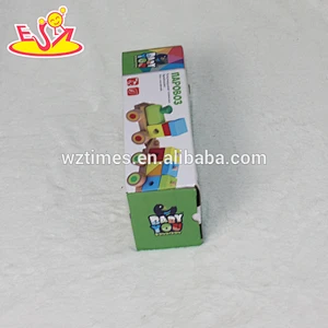 2018 wholesale baby wooden train block funny kids wooden train block new fashion children wooden train block W04A261