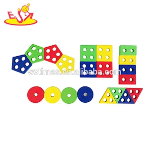wholesale cheap kids wooden stacking sort blocks preschool shape sort blocks children wooden stacking classic game W13D112