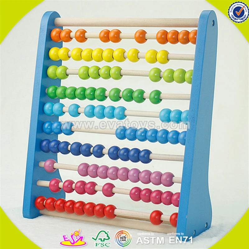 Wholesale colorful kids wooden abacus toys most popular baby educational wooden abacus toy W12A012
