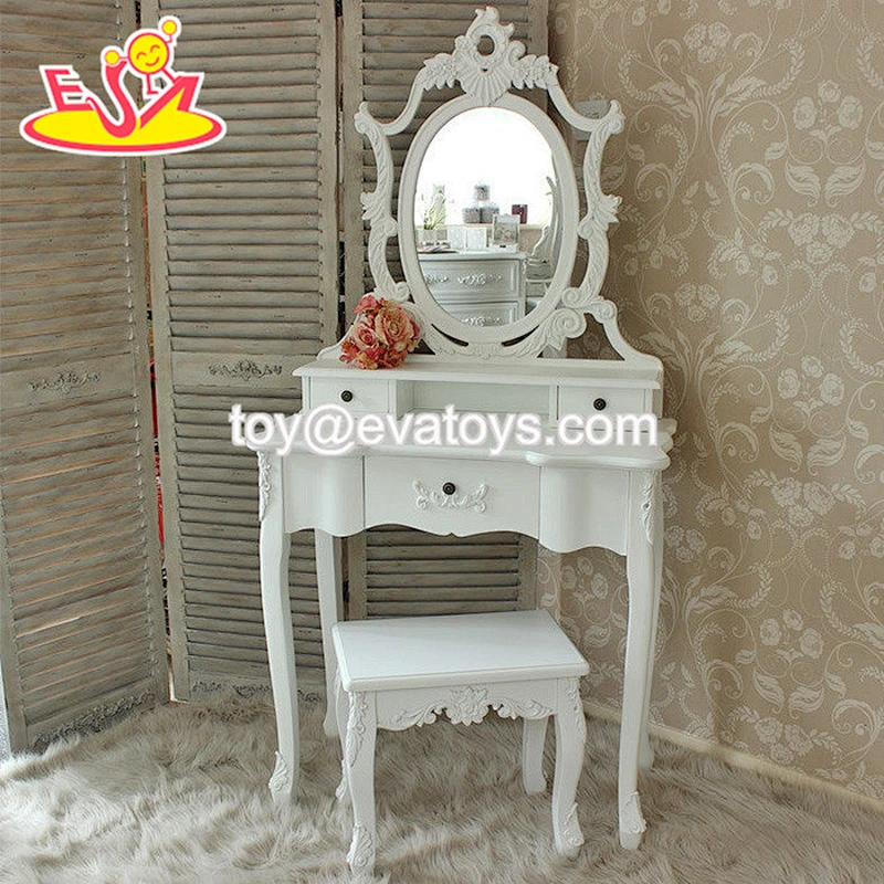 New hottest pretend play wooden girls dressing table for little girls W08H099