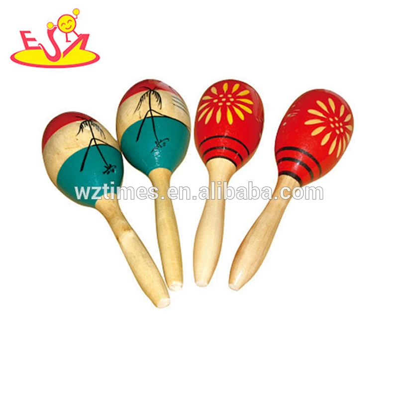 Wholesale baby musical noise makers wooden egg shaker best sale children wooden egg shaker W07I056